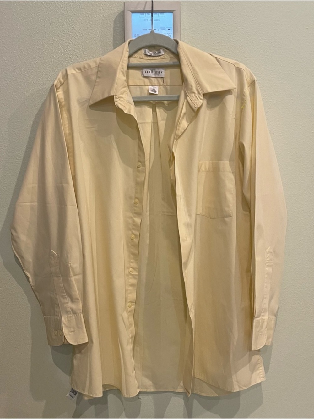 Van Heusen Men's Light Yellow Button-Down Shirt